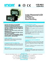 Thumbnail of document Data Sheet - LCD-W11 Loop Powered LCD Indicator